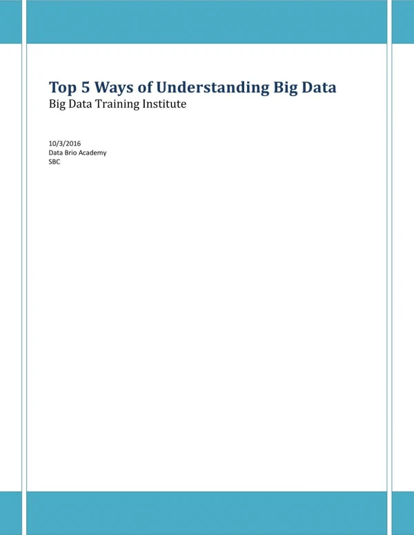 Top 5 Ways of Understanding Big Data