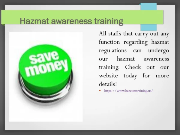 Hazmat awareness training