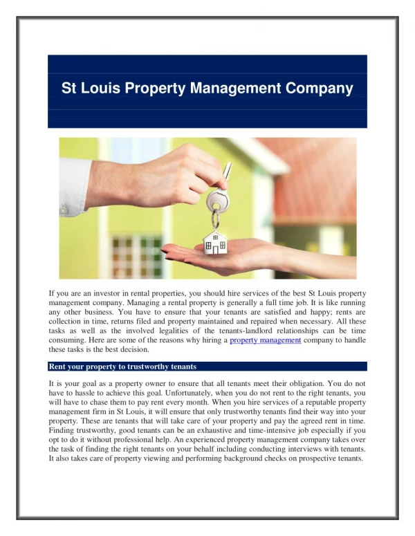 St Louis Property Management Company