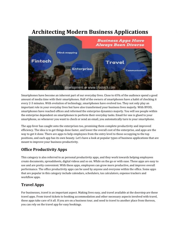 Architecting Modern Business Applications