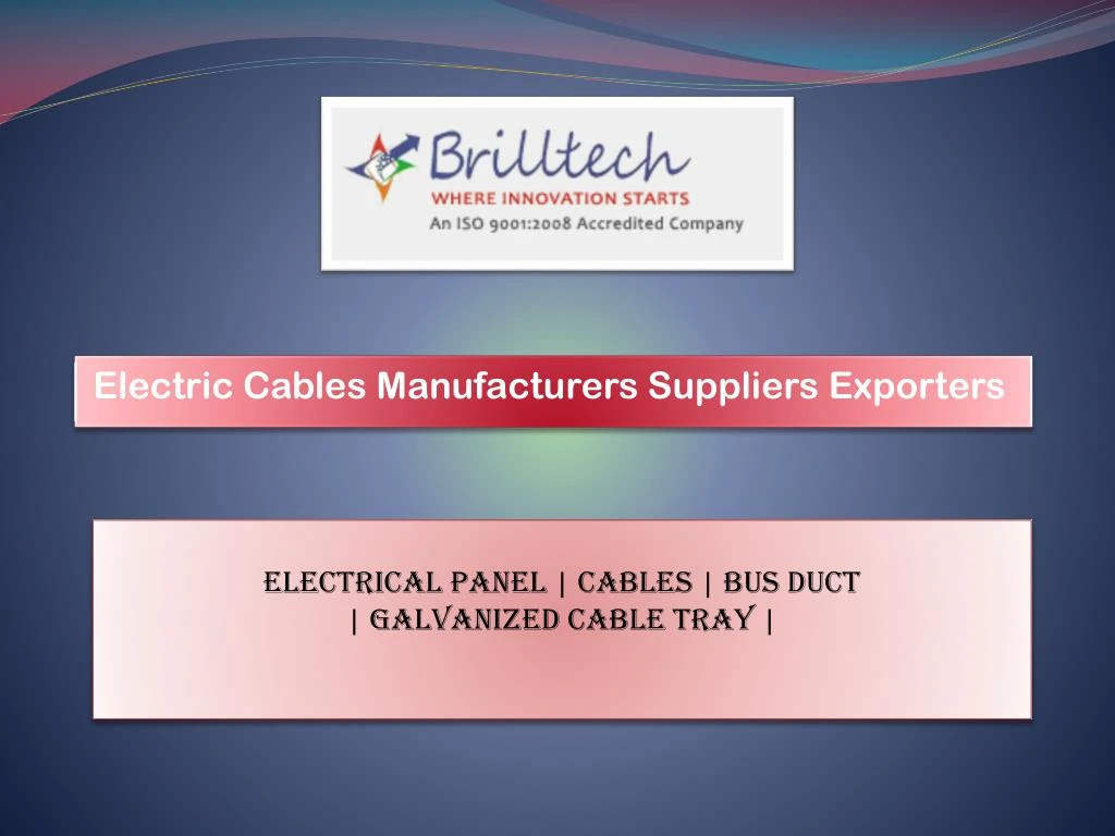 electric cables manufacturers suppliers exporters