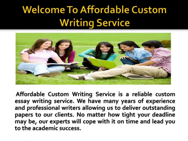 Buy affordable papers at competitive price at affordablecustomwriting