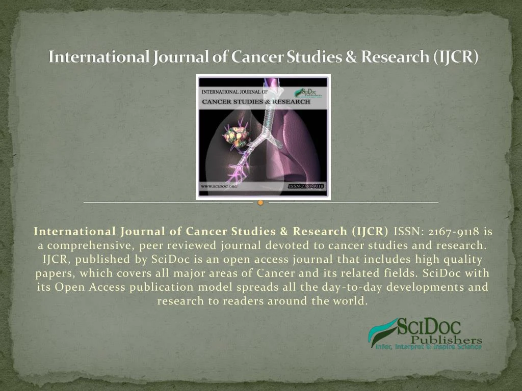 international journal of cancer studies research ijcr