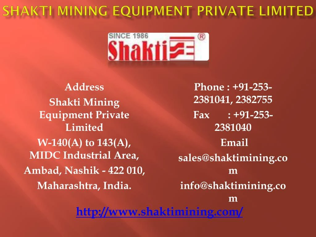 shakti mining equipment private limited