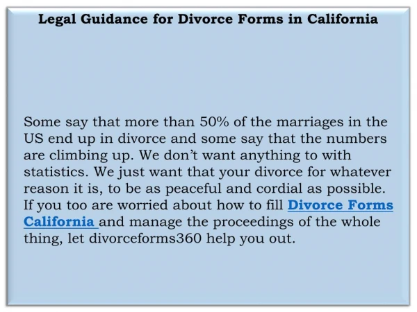 Divorce forms California | Divorce Forms 360