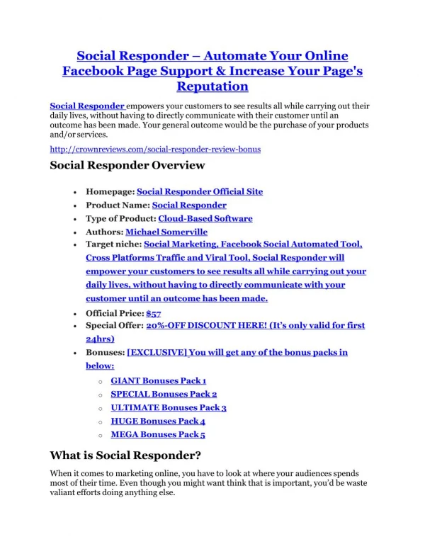 Social Responder review and (SECRET) $13600 bonus