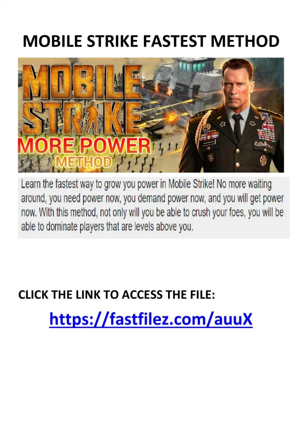 mobile strike fastest method