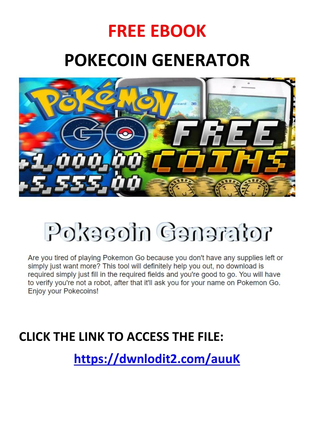 PPT pokecoin generator PowerPoint Presentation, free download ID