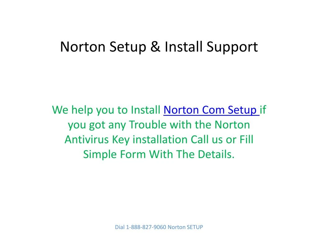 norton setup install support