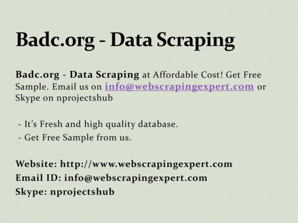 Badc.org - Data Scraping