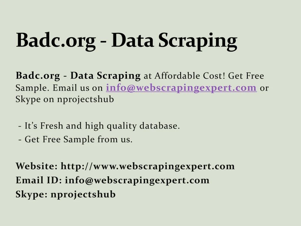 badc org data scraping