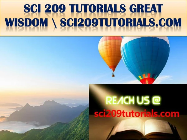 SCI 209 TUTORIALS GREAT WISDOM \ sci209tutorials.com