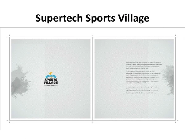 Supertech Sports Village in Noida Extension