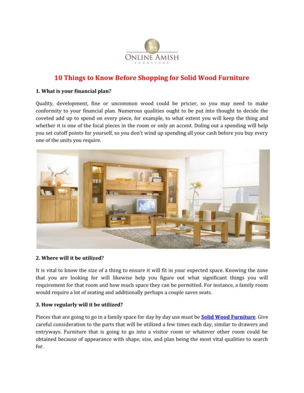 10 Things to Know Before Shopping for Solid Wood Furniture