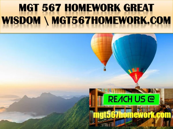 MGT 567 HOMEWORK Great Wisdom \ mgt567homework.com