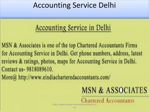 Accounting Service in Delhi