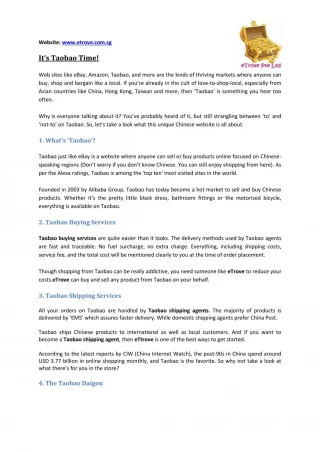 Taobao Buying Services & Shipping Agents - slide 1