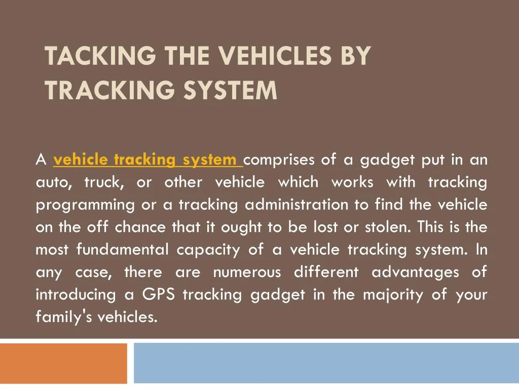 tacking the vehicles by tracking system