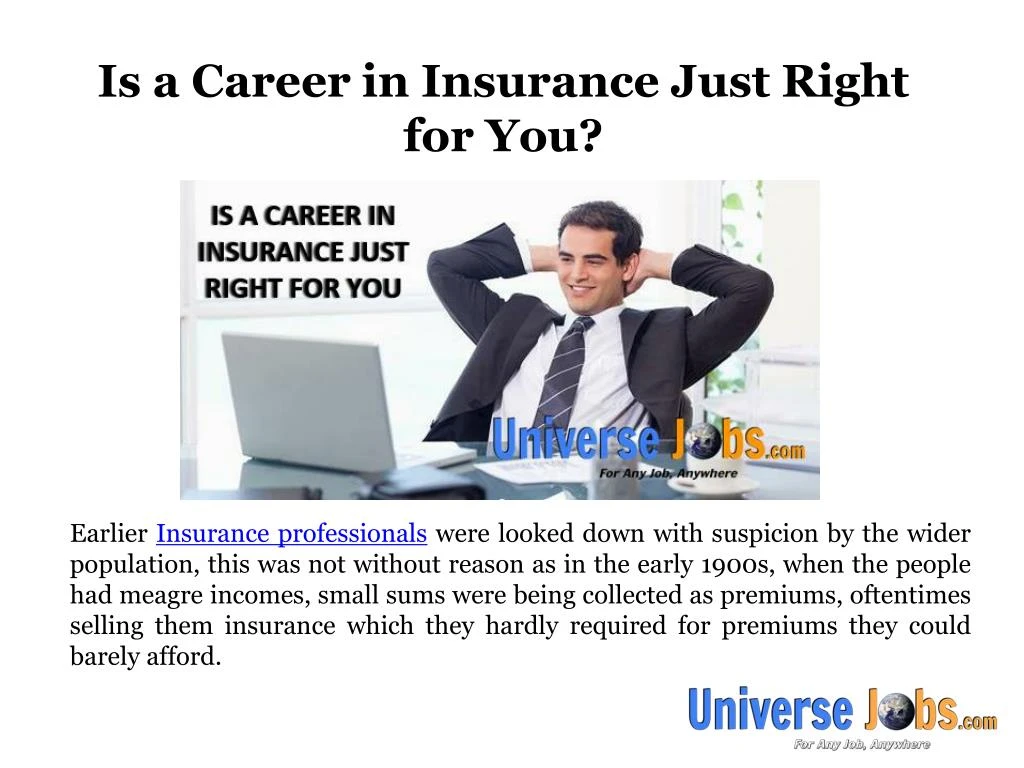 is a career in insurance just right for you