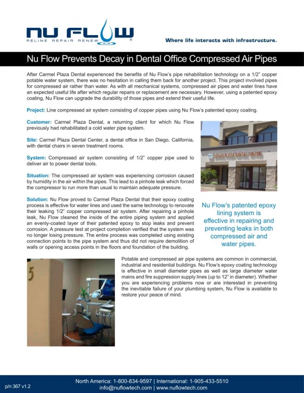 Carmel Plaza Dental Office: Compressed Air System Rehabilitation