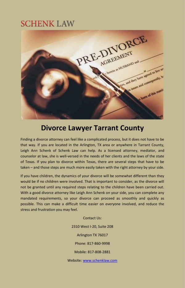 Divorce Lawyer Tarrant County