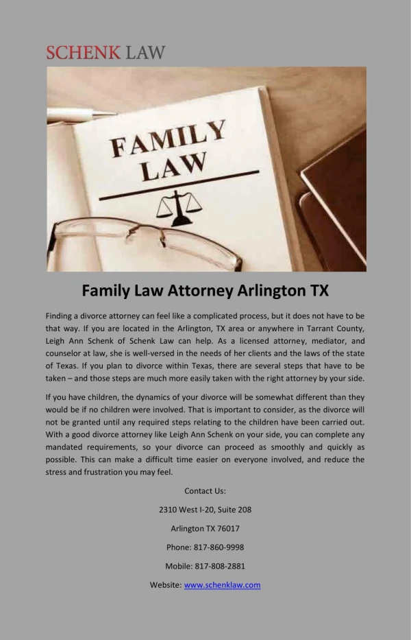 Family Law Attorney Arlington TX