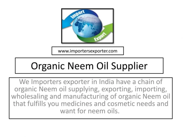 Neem Oil Suppliers in India
