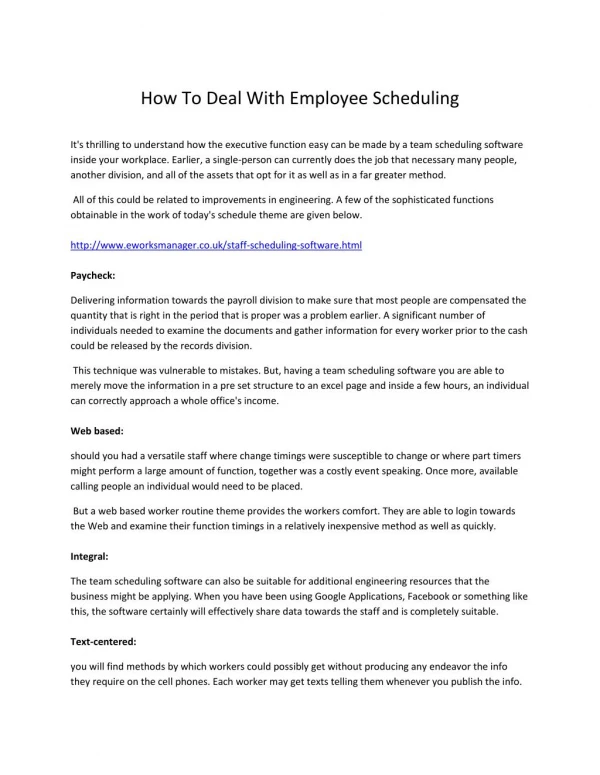 How To Deal With Employee Scheduling
