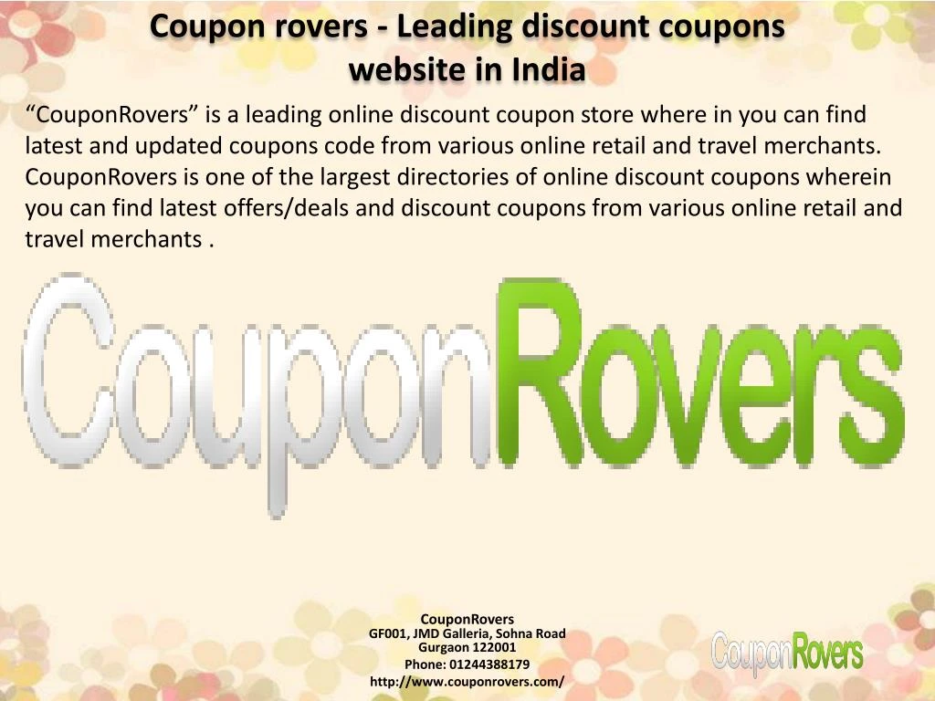 coupon rovers leading discount coupons website in india