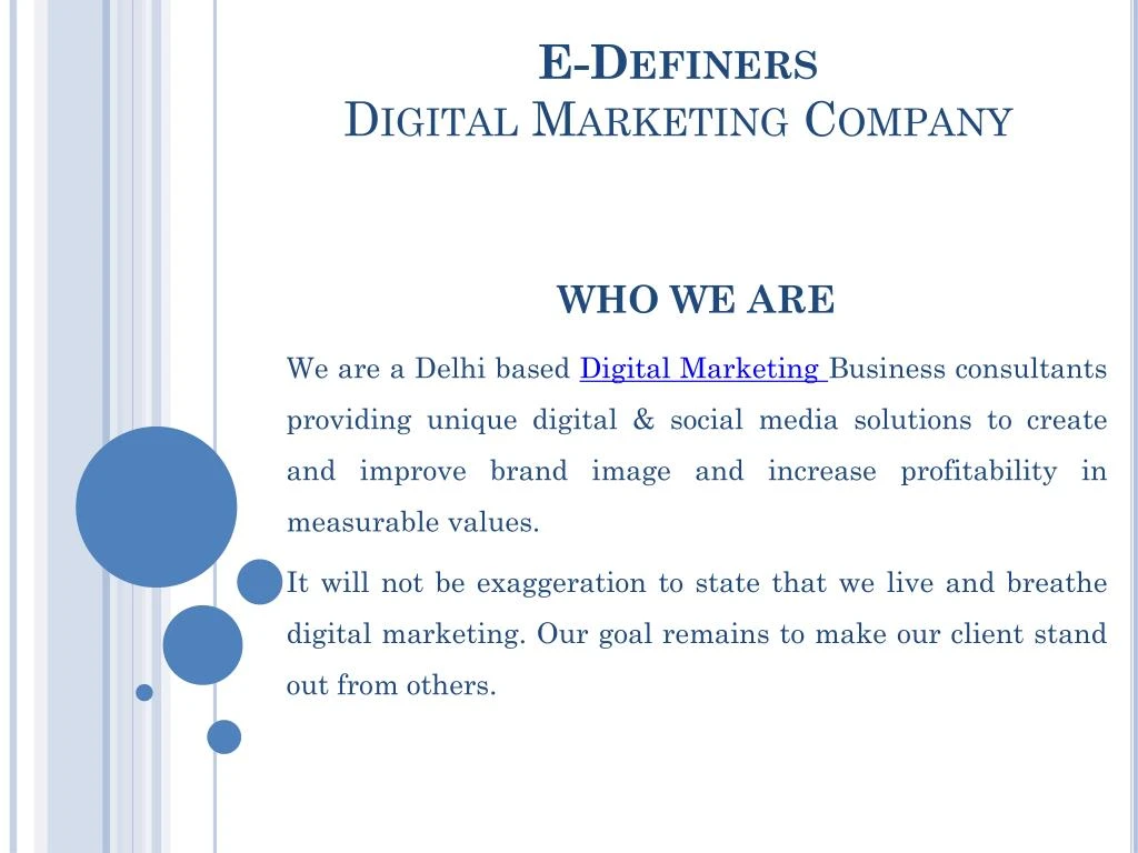 e definers digital marketing company
