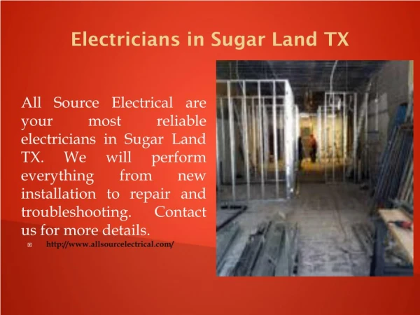 Electricians in Sugar Land TX