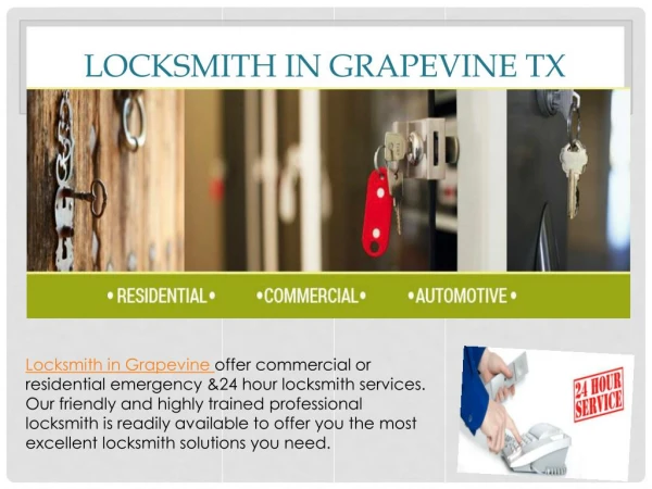 Professional locksmith services in Grapevine TX