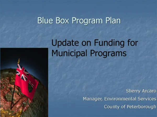 Blue Box Program Plan