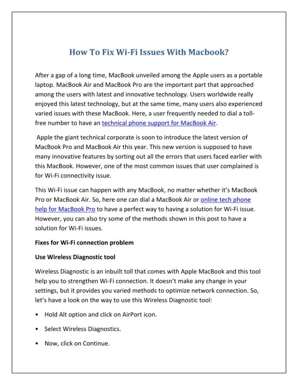 How To Fix Wi-Fi Issues With Macbook?