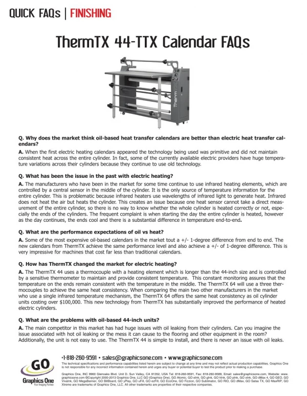 ThermTX 44-TTX Calendar FAQs