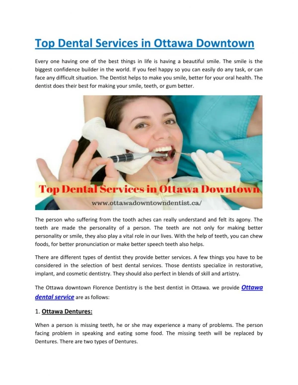 Top Dental Services in Ottawa Downtown