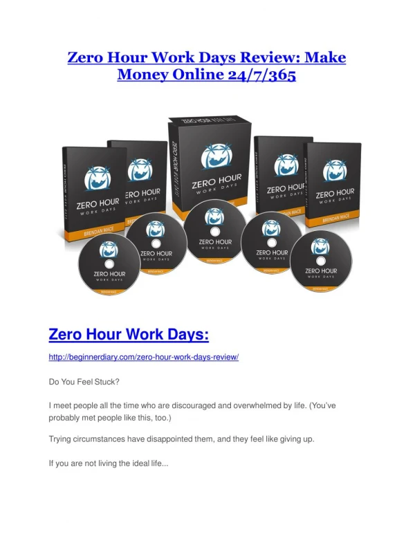 Zero Hour Work Days review and giant bonus with 100 items