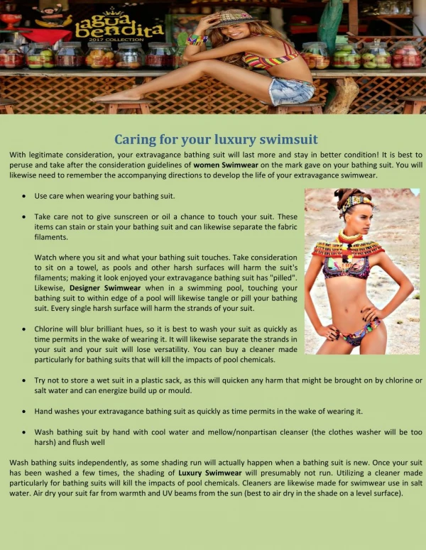 Caring for your luxury swimsuit