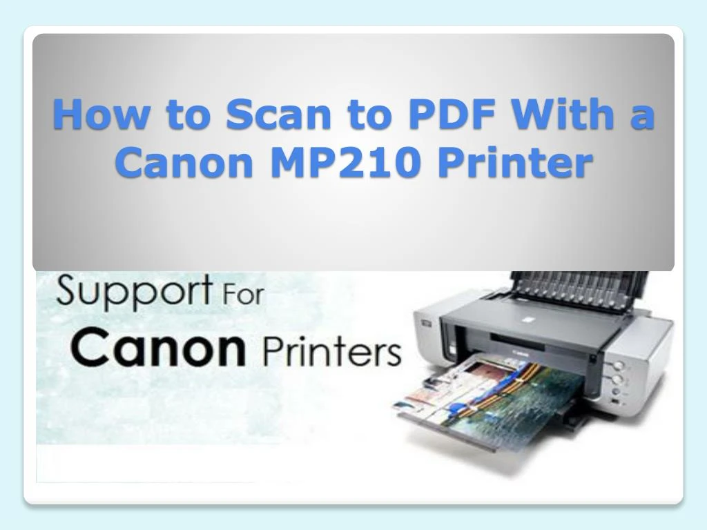 how to scan to pdf with a canon mp210 printer