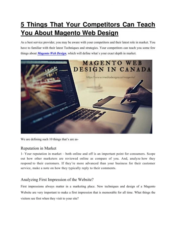 Magento Web Design In Canada | Blog