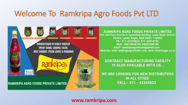 Bakery Grade Invert Sugar Syrup Manufacturers in Delhi by Ramkripa Agro Foods