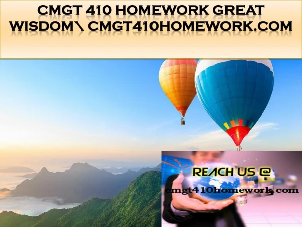 CMGT 410 HOMEWORK Great Wisdom\ cmgt410homework.com