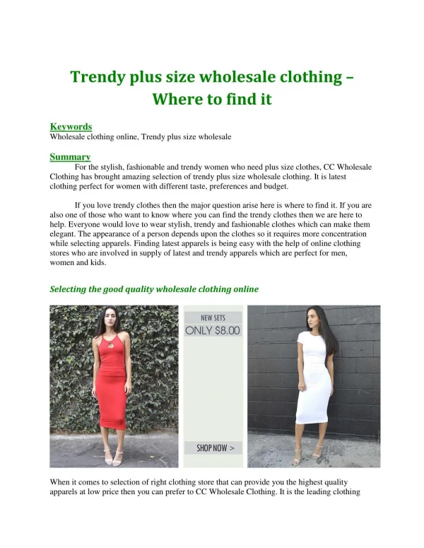 Trendy plus size wholesale clothing – Where to find it