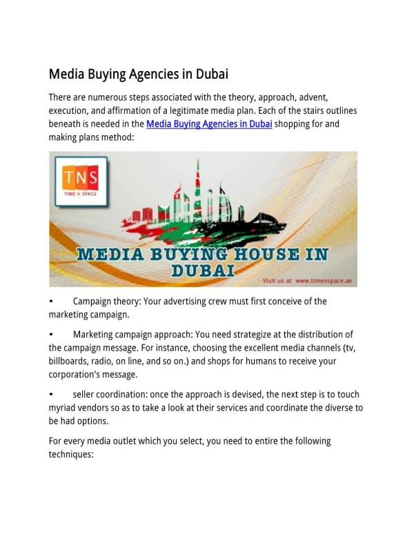 Media Buying Agencies in Dubai