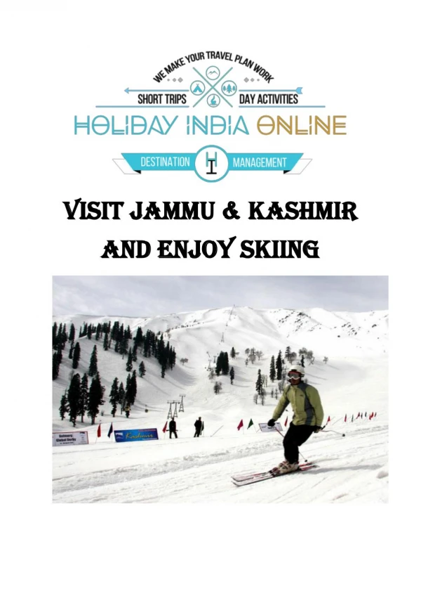 Visit Jammu & Kashmir and Enjoy Skiing