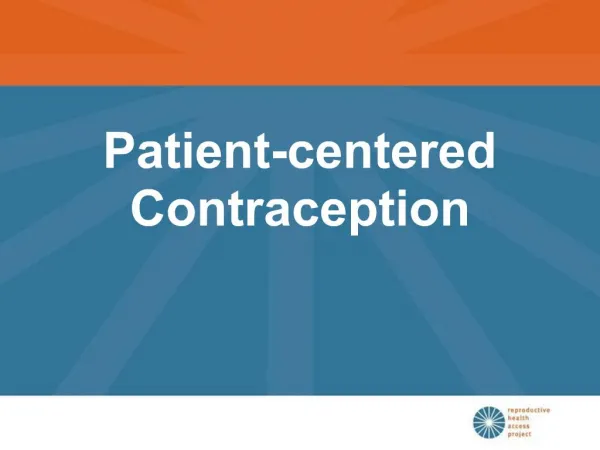 Patient-centered Contraception