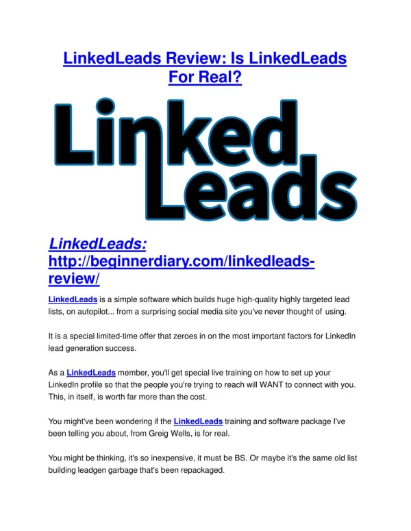 LinkedLeads reviews review in detail – LinkedLeads reviews Massive bonus
