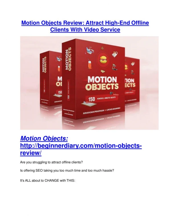 Motion Objects REVIEW & Motion Objects (SECRET) Bonuses