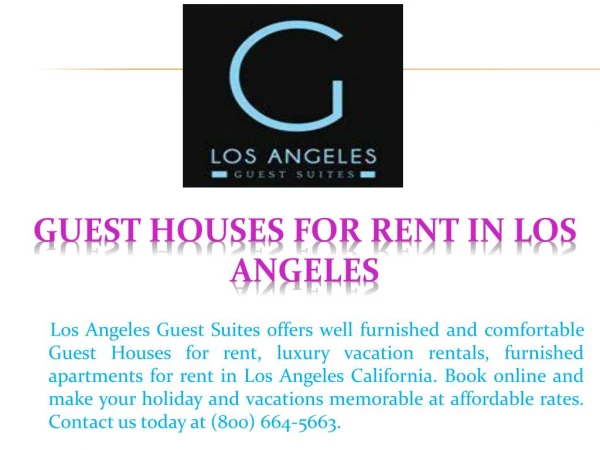 Guest Houses For Rent in Los Angeles