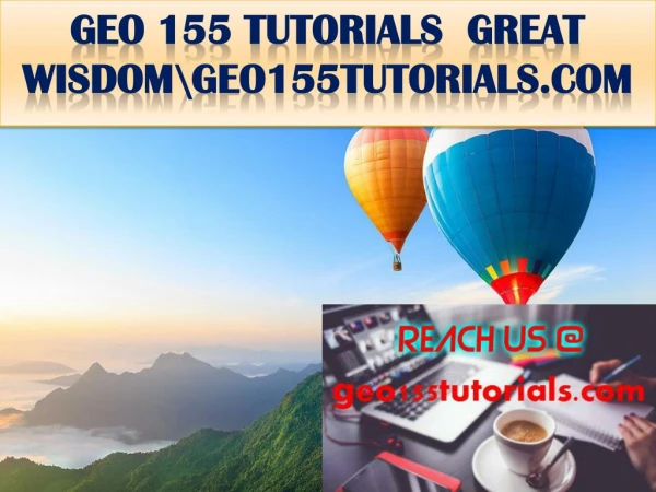 GEO 155 TUTORIALS GREAT WISDOM\geo155tutorials.com